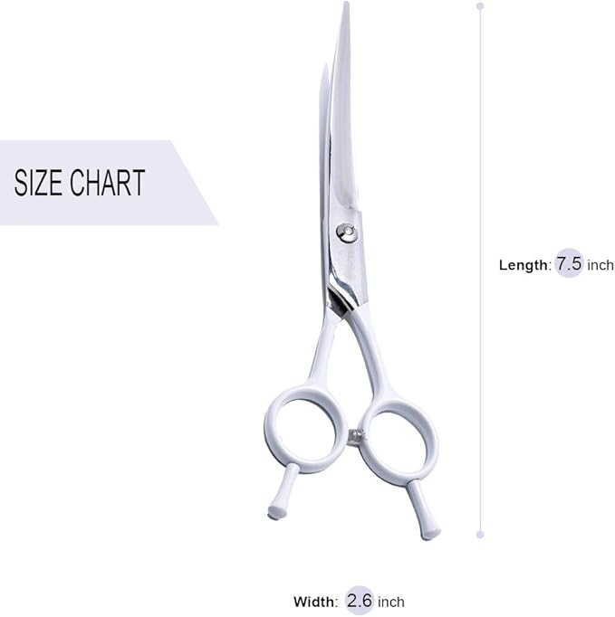LovinPet Dog Grooming Scissors/6CR grooming Scissors for Dogs/curved Scissors for Dog Grooming/dog Scissors Grooming/left/right-handed Safety Blunt-tip Dog Scissors for Grooming Eyes for Dogs And Cats
