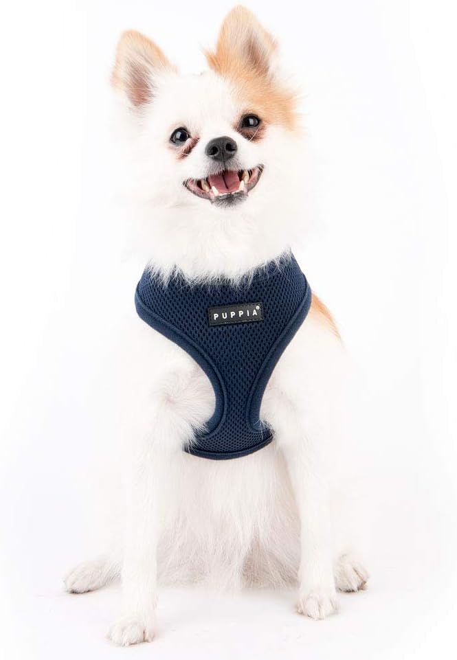 Puppia Soft Dog Harness, Navy, Small (PDCF-AC30-NY-S)