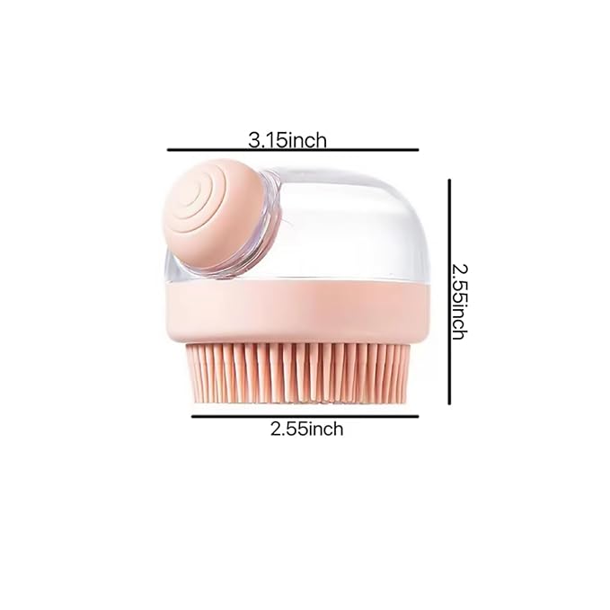 Pet Bath Brush with Soap Dispenser.Dog Bath Brush. Pet Bathing Brush.Cat and Dog Bath Special Silicone Bath Brush, Suitable for Short and Long-Haired Dogs and Cats Shower (Pink)