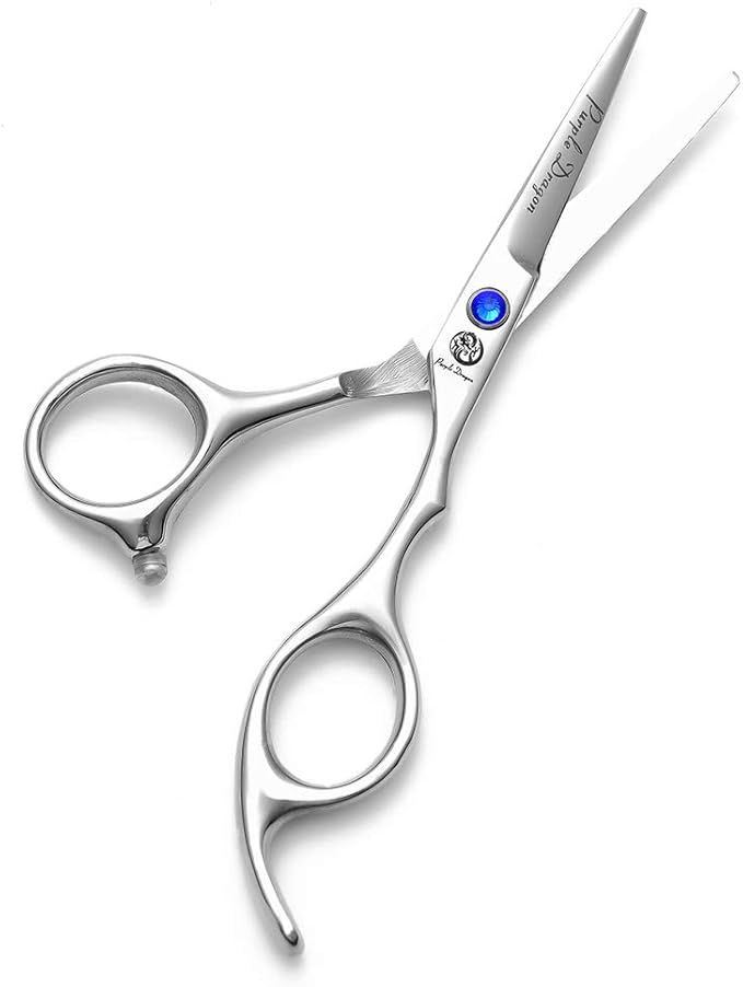 Purple Dragon 4“/5"/5.5"/6"/6.5"/7"/7.5"/8"/9"/10" Sharp Edge Salon Hair Cutting Shears - Pet/Dog Grooming Scissors with Bag - Perfect for Barber or Pet Groomer