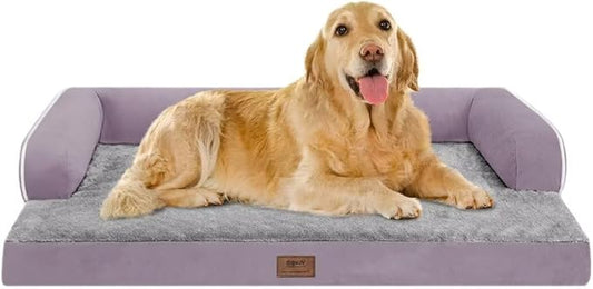 Orthopedic Large Dog Bed Washable, Orthopedic Dog Bed with Washable Removable Cover, XLarge Orthopedic Dog Beds for Large Dogs, Waterproof Pet Beds and Non-Slip Bottom, Extra Purple Large Dog Bed