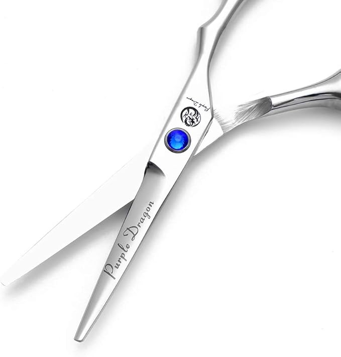 Purple Dragon 4“/5"/5.5"/6"/6.5"/7"/7.5"/8"/9"/10" Sharp Edge Salon Hair Cutting Shears - Pet/Dog Grooming Scissors with Bag - Perfect for Barber or Pet Groomer