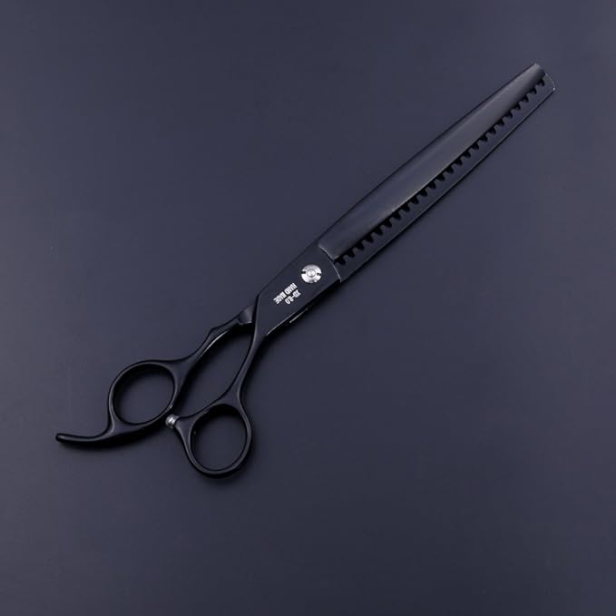 Purple Dragon 8.0 inch Professional Dog Grooming Hair Cutting Scissor &Curved Scissor&Chunker Shear Kit with Bag - for Pet Groomer or Family DIY Pet Use