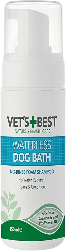 Vet's Best Waterless Dog Bath | No Rinse Dry Shampoo for Dogs | Natural Formula Refreshes Coat and Controls Odor Between Baths | 5 Ounces,White/Tans