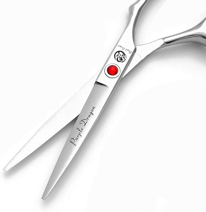 Purple Dragon 4“/5"/5.5"/6"/6.5"/7"/7.5"/8"/9"/10" Sharp Edge Salon Hair Cutting Shears - Pet/Dog Grooming Scissors with Bag - Perfect for Barber or Pet Groomer