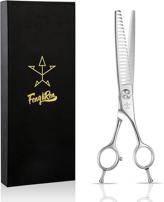 High-end Professional Dog Grooming Thinning Scissors Teeth Blending Shears Pet Texturizing Thinner Blender Shears 7 Inch Extremely Sharp Stainless Steel Alloy For Cat Horse And Other Animals