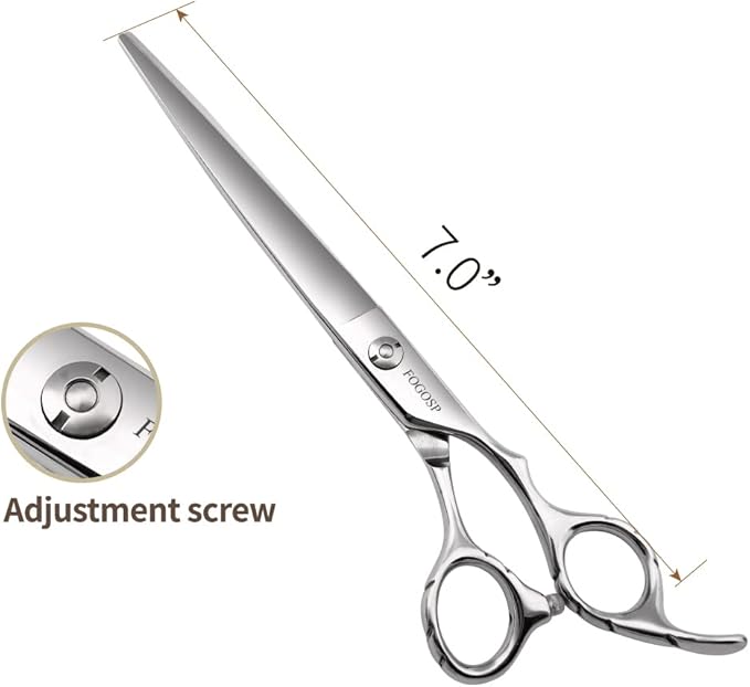 Professional Dog Grooming Scissors - Straight 7.0'' Dog Grooming Shears for Cutting Thick Hair, Small to Medium Pets, Cats (7.0 In, Straight)