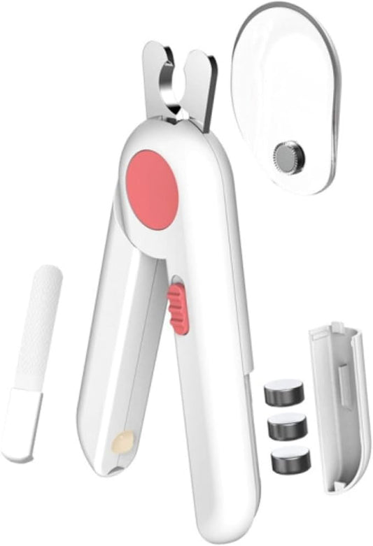 Dog & Cat Pets Nail Clippers and Trimmers,with LED Lighting Safety Guard to Over Cutting, Nail File-Suitable for Small Dogs and Cats(Pink)