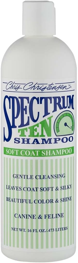 Chris Christensen Spectrum Ten Dog Shampoo, Groom Like a Professional, Gentle Cleansing, Gorgeous Shine, Made in USA, 473ml