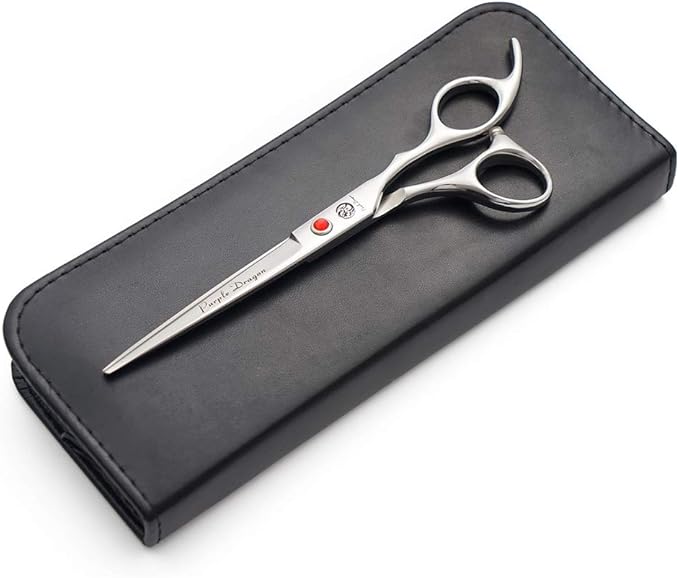 Purple Dragon 4“/5"/5.5"/6"/6.5"/7"/7.5"/8"/9"/10" Sharp Edge Salon Hair Cutting Shears - Pet/Dog Grooming Scissors with Bag - Perfect for Barber or Pet Groomer