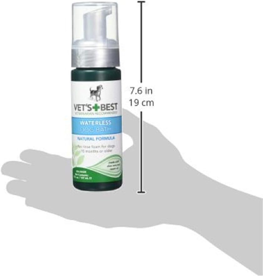 Vet's Best Waterless Dog Bath | No Rinse Dry Shampoo for Dogs | Natural Formula Refreshes Coat and Controls Odor Between Baths | 5 Ounces,White/Tans