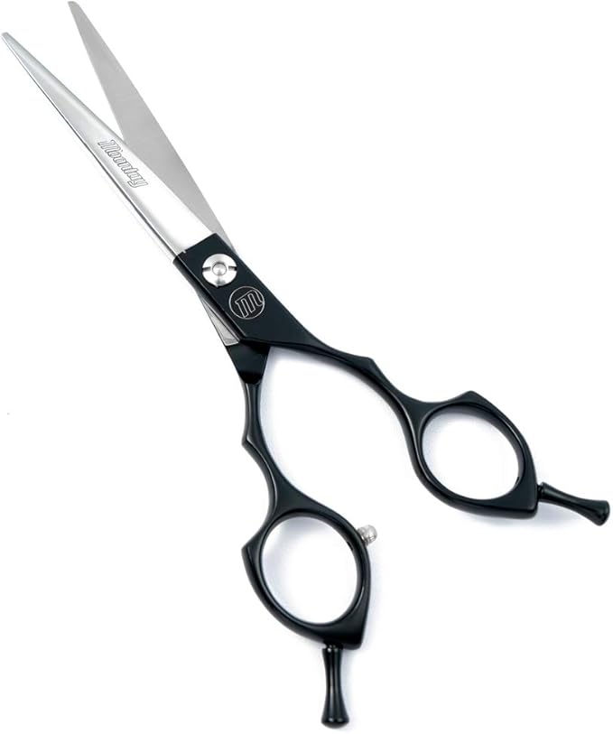 Moontay 6.5" Professional Pet Grooming Scissor, Dog Cat Grooming Shear/Scissor Fur Cutting Shear with Double Finger Rests, 440C Japanese Stainless Steel Grooming Scissor, Black