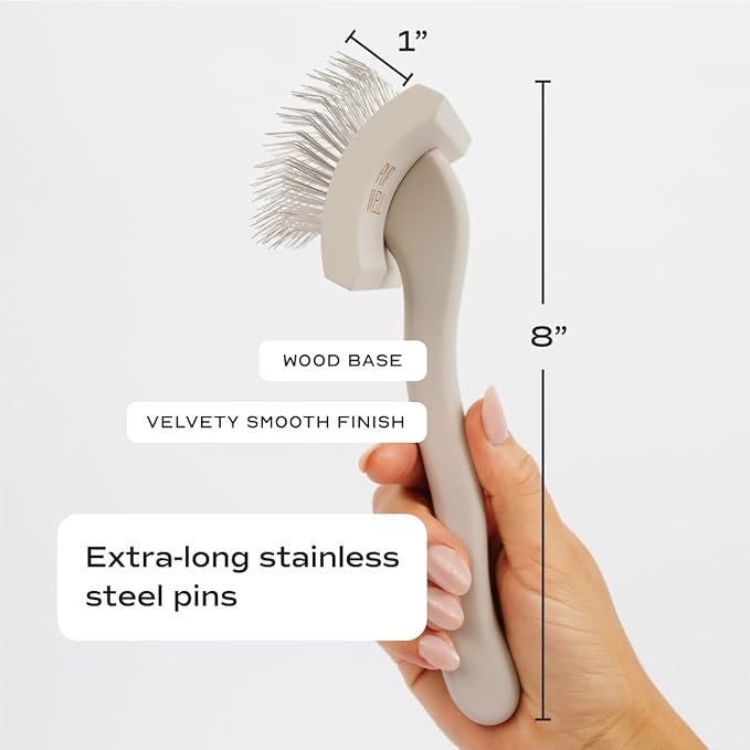 Slicker Brush for Professional and Luxury Dog Grooming to Prevent Matting with Dense and Extra Long Stainless Steel Pins (Goldendoodles, Labradoodles, Poodles)