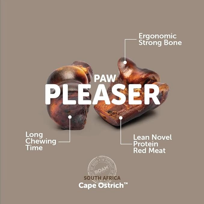 ROAM Pet Treats Le Petite Gnaw-Kle Ostrich Knuckle Small Dog Chew for Small Dogs (Pack of 2)