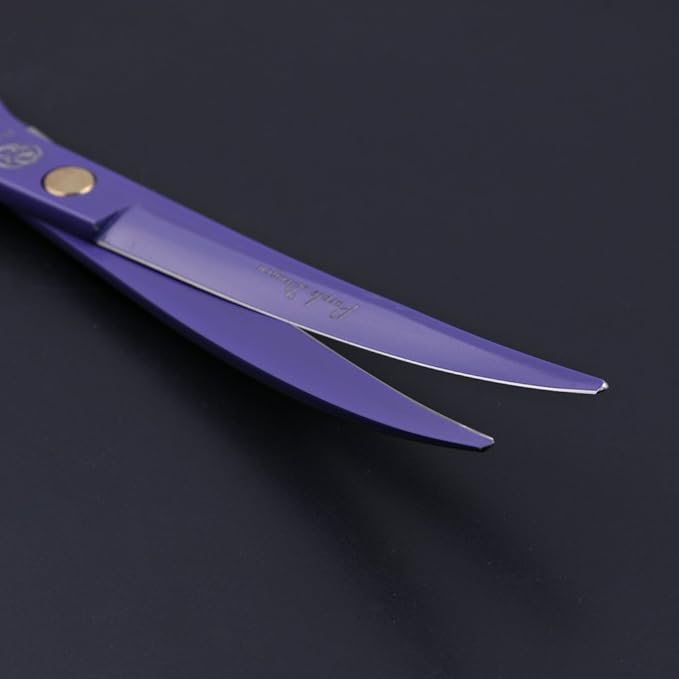 Purple Dragon 7.0 inch Professional Dog Grooming Hair Cutting Scissor &Curved Scissor&Chunker Shear Kit with Bag - for Pet Groomer or Family DIY Pet Use