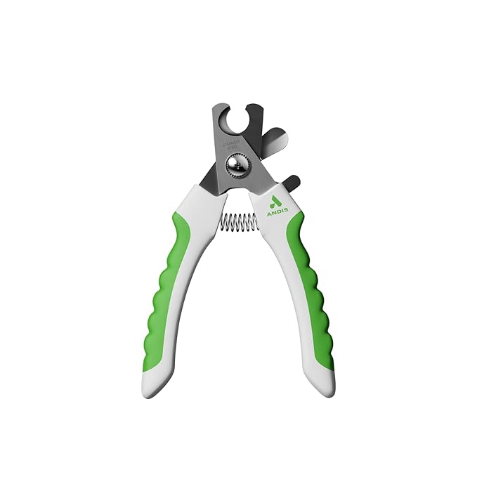 Andis 68575 Animal Nail Cutter for Small Breeds - Stainless Steel Blades with Sharp Efficiency - Designed for Repeated Use & Recommended by Pet Trainers – Medium Size & White/Green