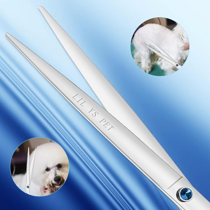 LILYS PET HIGH-END SERIES 7" or 8" or 9" or 10" Japanese 440C Stainless steel Professional Pet Grooming Cutting Scissors With Beautiful Blue Screw (10")