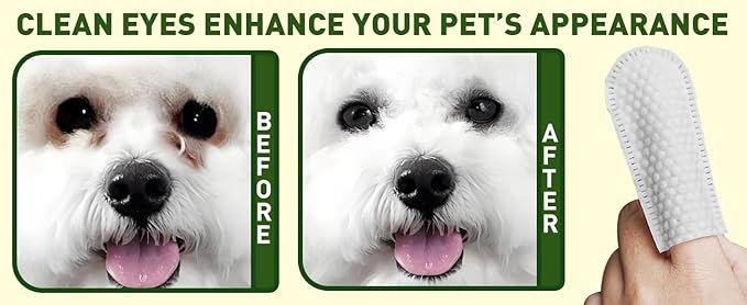 ORDORA PET Eyes Wipes for Dogs & Cats - Remove Tear Stain, Eye Debris, Discharge, Mucus Secretions - Chamomile Pet Cleaning Grooming Deodorizing Wipes for Eyes, Face - 50 Count