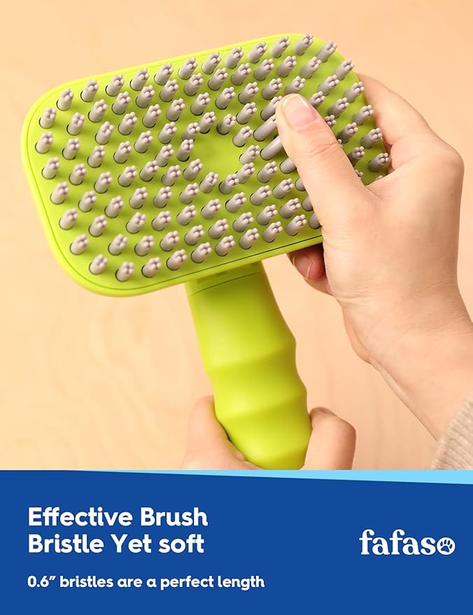 Dog Bath Brush, Pet Grooming Brush for Dogs and Cats, All Hair Types including Short and Long, Apple Green
