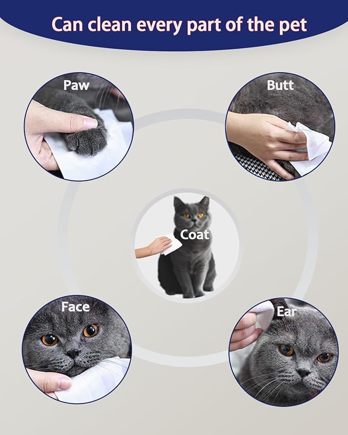 Dog Wipes for Paws and Butt – 4 Pack (320 Ct) Unscented Pet Wipes for Dogs & Cats – Extra Thick, Hypoallergenic & Lint-Free Cleaning Wipes for Face, Ears, and Sensitive Areas – Travel & Home Use