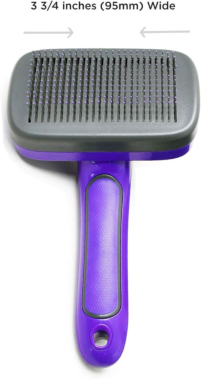 Hertzko Self Cleaning Slicker Brush - Dog & Cat Brush, Dog Brush for Shedding, Cat & Dog Grooming for Pets, Grooming Brushes for Long Short Haired Dogs Cats, Deshedding Brush, Rake, Comb