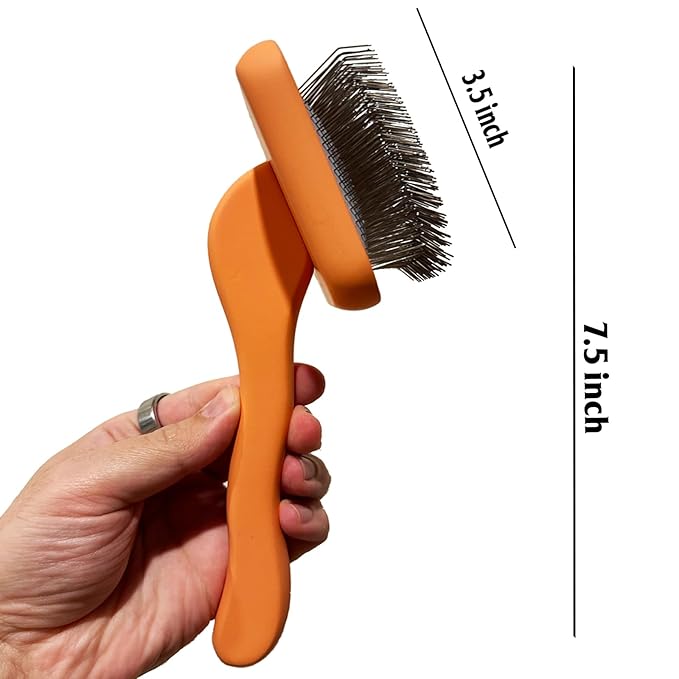 Slicker Brush for Grooming Shedding Medium & Long Haired Dogs - Pin Brush for Poodles, Goldendoodles and Doodle Breeds (Large)