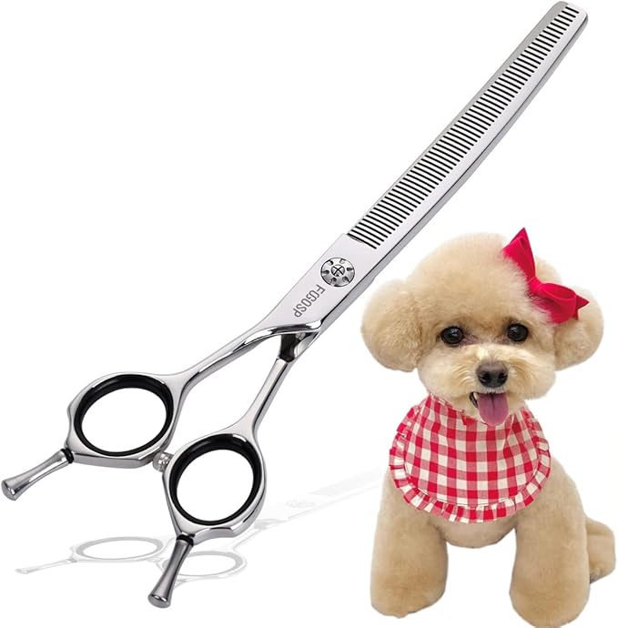 Left Handed Curved Thinning Shears 7 in Professional Left Pet Grooming Scissors for Groomer