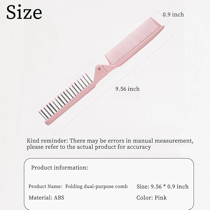Folding Small Dog Grooming Brush - Perfect for Shih Tzus, Yorkies, and Maltipoos - Ideal Puppy Hair Brushes for Maltese and Small Breeds(Pink)