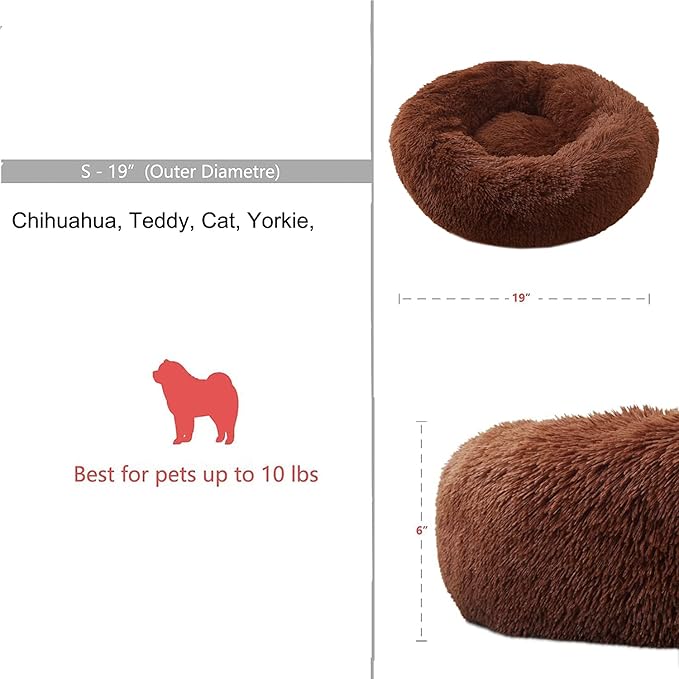 nononfish Marshmallow Cat Bed Kawaii Cat Nest Bed for Indoor Cats Washable Fluffy Anti Anxiety Kitten Bed 19 Inches