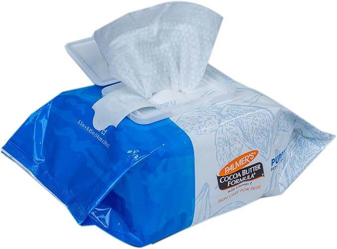 Palmer's Cocoa Butter Puppy Wipes for Between Baths | Cocoa Butter Wipes for Dogs | Paraben & Phthalate Free Dog Grooming Wipes for Dogs, Palmers Dog Bath Wipes, 100ct