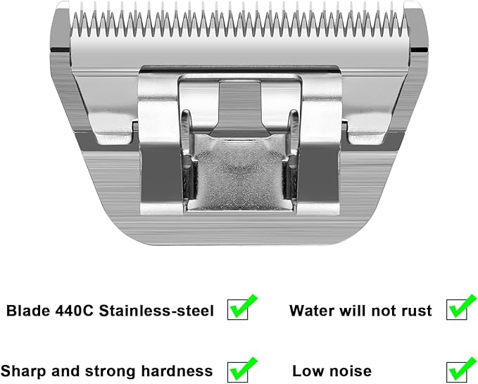 BESTBOMG Size 10W Wide Detachable Pet Dog Grooming Blades-Cutting Length 1/16"(1.5mm),Compatible with Andis,Oster A5,Wahl km10 Clippers