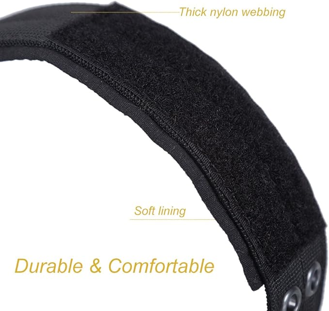 OneTigris Military Adjustable Dog Collar with Metal D Ring & Buckle 2 Sizes (Black, L)