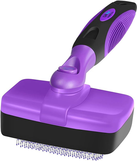 GM Pets™ Self Cleaning Grooming Brush | This is The Best Dog and Cat Brush for Shedding and Grooming | Our Pet Brushes Are Suitable for All Hair Lengths (Sensitive Skin Small)