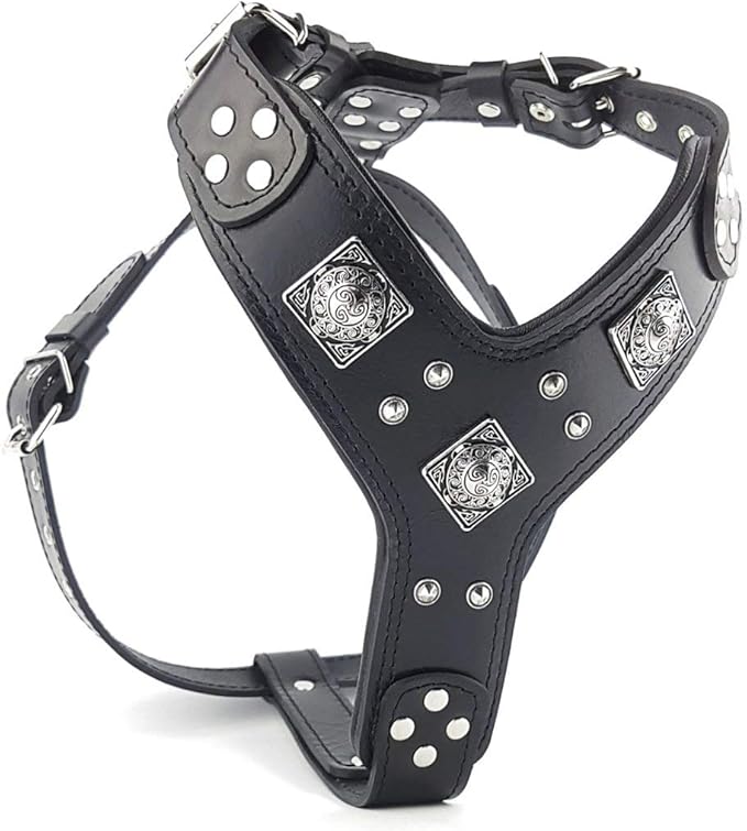 Bestia EROS Black Big Dog Chest Plate Leather Harness. Padded. Handmade in Europe!