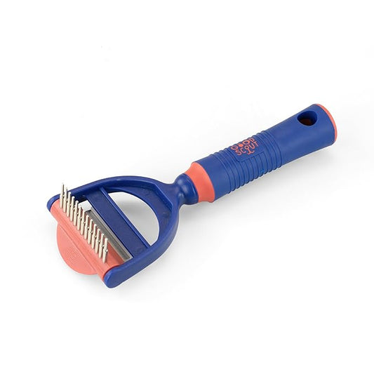Good Scout 2-in-1 Dual-Head Pet Hair Comb, Best Deshedding Tool for Dogs & Cats, Gentle, Safe & Effective Grooming Tool for Short or Long Haired Animals