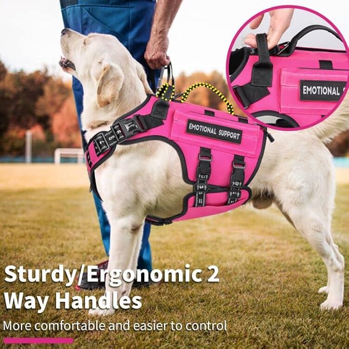 Kastty Dog Harness Premium Quality - Tactical Dog Harness for Medium Large Dogs No Pull - Reflective Service Dog Harness with Pockets - Adjustable& Comfortable Dog Harness for Training or Walking