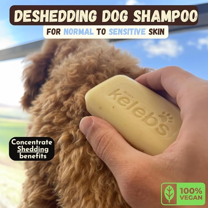 Deshedding Dog Shampoo Bar for Shedding Control, Natural Ingredients with Coconut Oil & Shea Butter | No Plastic Waste, Vegan, 9 - Value Pack