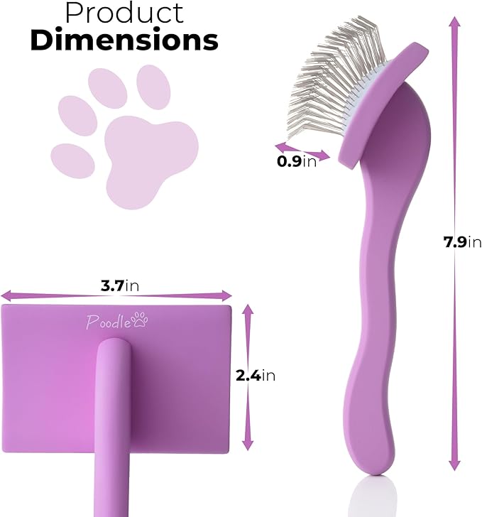Slicker Brush for Dogs - Detangling Dog Brushes for Grooming with Soft Bristles & long Pins - Professional Cat Deshedding Tool to Removes Tangles & Dirt (Medium)