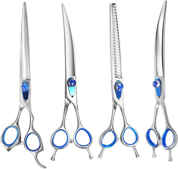 8'' Straight Dog Grooming Scissors Professional Dog Shears for Grooming Japan 440C Stainless Steel Sharp Smooth Heavy Duty Pet Grooming Scissors