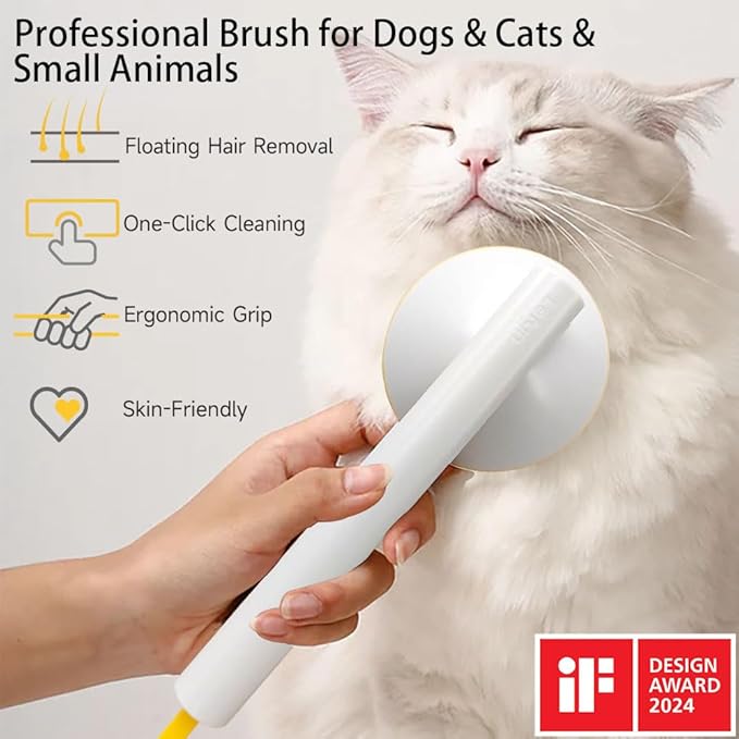 Dog & Cat Brush with Release Button,Cat brushes for indoor cats,Cat & dog brush for shedding,Slicker brush for dogs & cats,Cat grooming brush,Pet hair removal tool,Dog brush for short haired dog