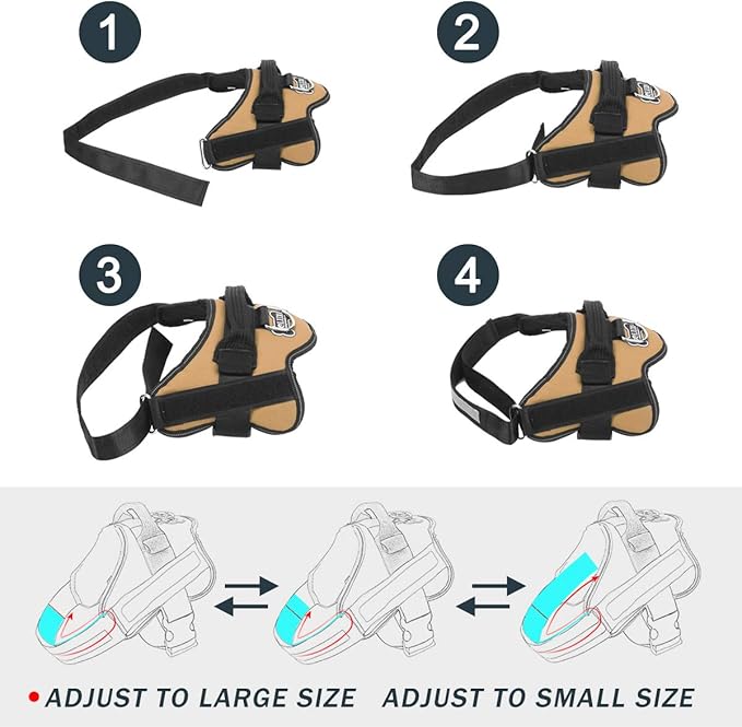 Bolux Dog Harness, No-Pull Reflective Dog Vest, Breathable Adjustable Pet Harness with Handle for Outdoor Walking - No More Pulling, Tugging or Choking (Army Yellow, XS)