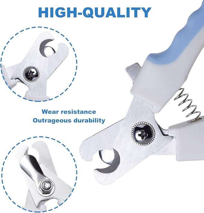 Dog & Cat Pets Nail Clippers and Trimmers - with Safety Nail Guard to Avoid Over Cutting, Nail File Great for Cats, Dogs, Bunnies - Cat & Dog Grooming Supplies