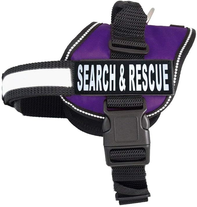 Search & Rescue Harness Vest Cool Comfort Nylon for dogs Small Medium Large Girth Purchase comes with 2 Reflective Search & Rescue removable patches. Please measure your dog before ordering.