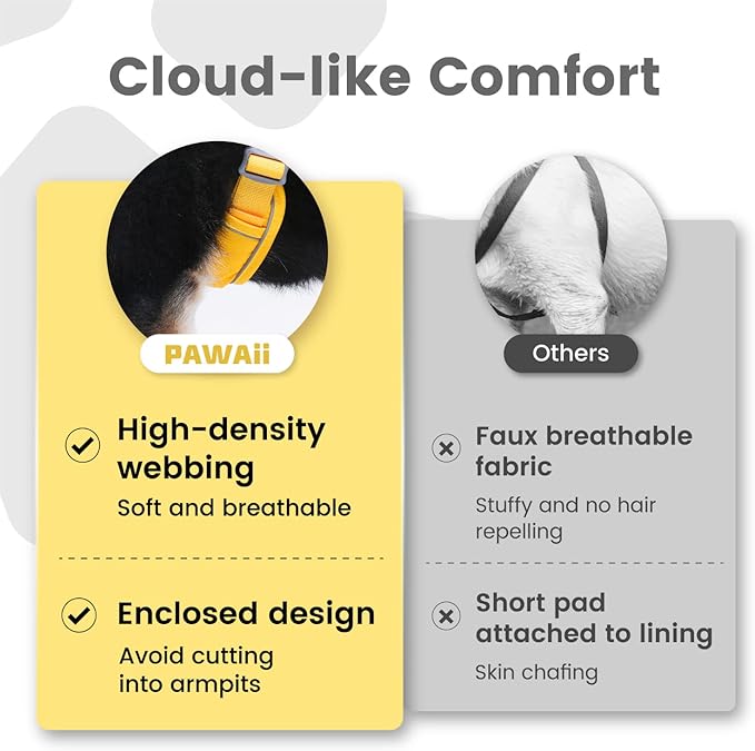 Pawaii Pineapple Yellow Dog Harness, XS, Soft Padded, No Pull, Adjustable, Breathable Mesh, Reflective Strips, Digital ID Tag, Animal Harness for Small Dogs