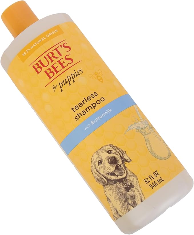 Burt's Bees for Pets Tearless Puppy Shampoo with Buttermilk, 95% Natural Origin Formulas, Shampoo for Puppies - Gentle Dog and Puppy Shampoo Tear Free, Best Puppy Shampoo Tearless, 32 oz