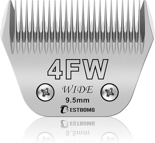 BESTBOMG Size 4FW Wide Detachable Pet Dog Grooming Blades-Cutting Length 3/8"(9.5mm),Compatible with Andis,Oster A5,Wahl km10 Clippers