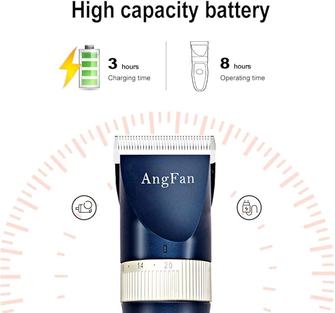 Dog Clippers for Grooming, 16pcs Dog Grooming Kit for Small & Large Dogs, Professional Cordless Dog Hair Clippers with Low Noise, Rechargeable Pet Grooming Tools for Cats & Dogs