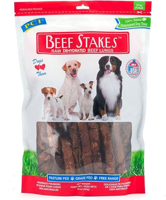 Pet Center, Inc. Center (PCI) - Beef Stakes 100% Natural Dog Treat 1lb. Bag