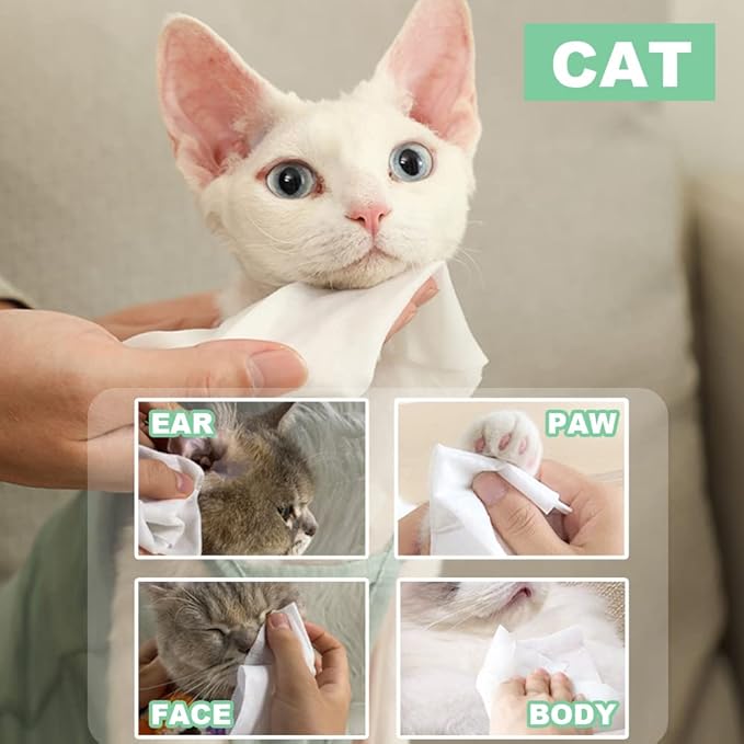 Air Jungles 3in1 Pet Wipes for Dogs and Cats 300 Count, 8" x 10" Extra Large Hypoallergenic Cleaning, Grooming, Deodorizing Wipes for Pets Paws Body Face Ear Butt