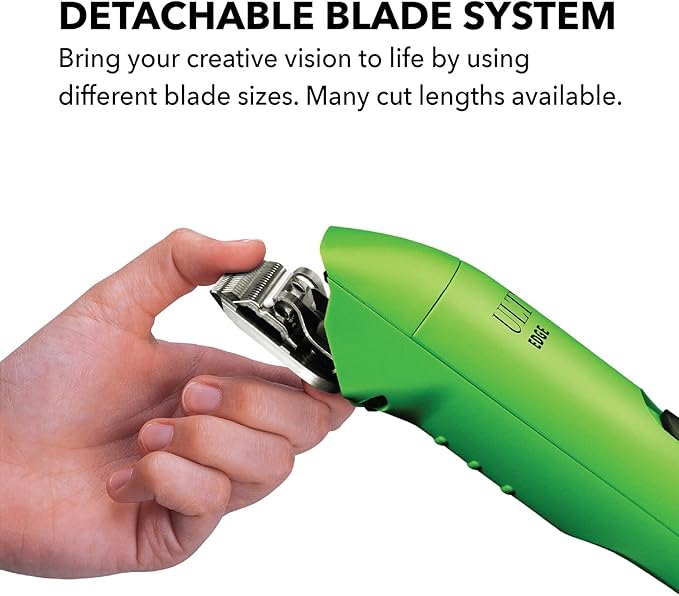 Andis Professional UltraEdge Super 2-Speed Detachable Blade Dog/Pet Clipper, Rotary Motor with Shatter-Proof Housing, Runs Calm & Silent, 14-Inch Cord, for All Dog Coats & Breeds, 120 Volts, Green